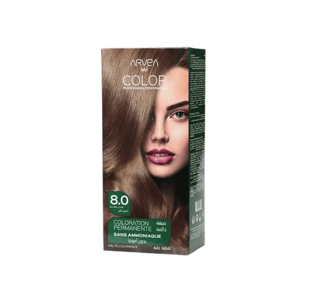 Blond Clair 8.0 Coloration Permanente Sans Ammoniaque ARVEA 