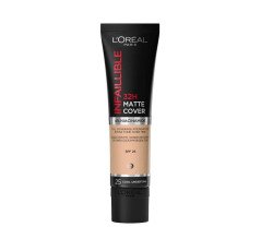 L'Oréal Paris Infaillible 32H Matte Cover Fond de Teint – Formule avec 4 % Niacinamide & SPF 25 (30 ml)