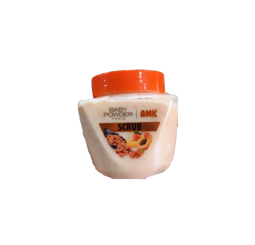 Baby powder amk scrub peach