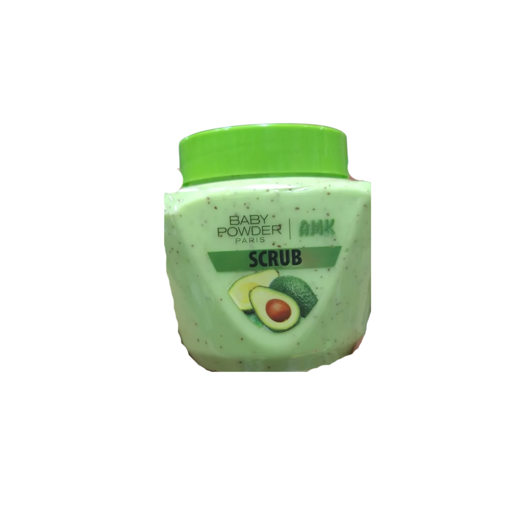 Baby powder amk scrub avocado
