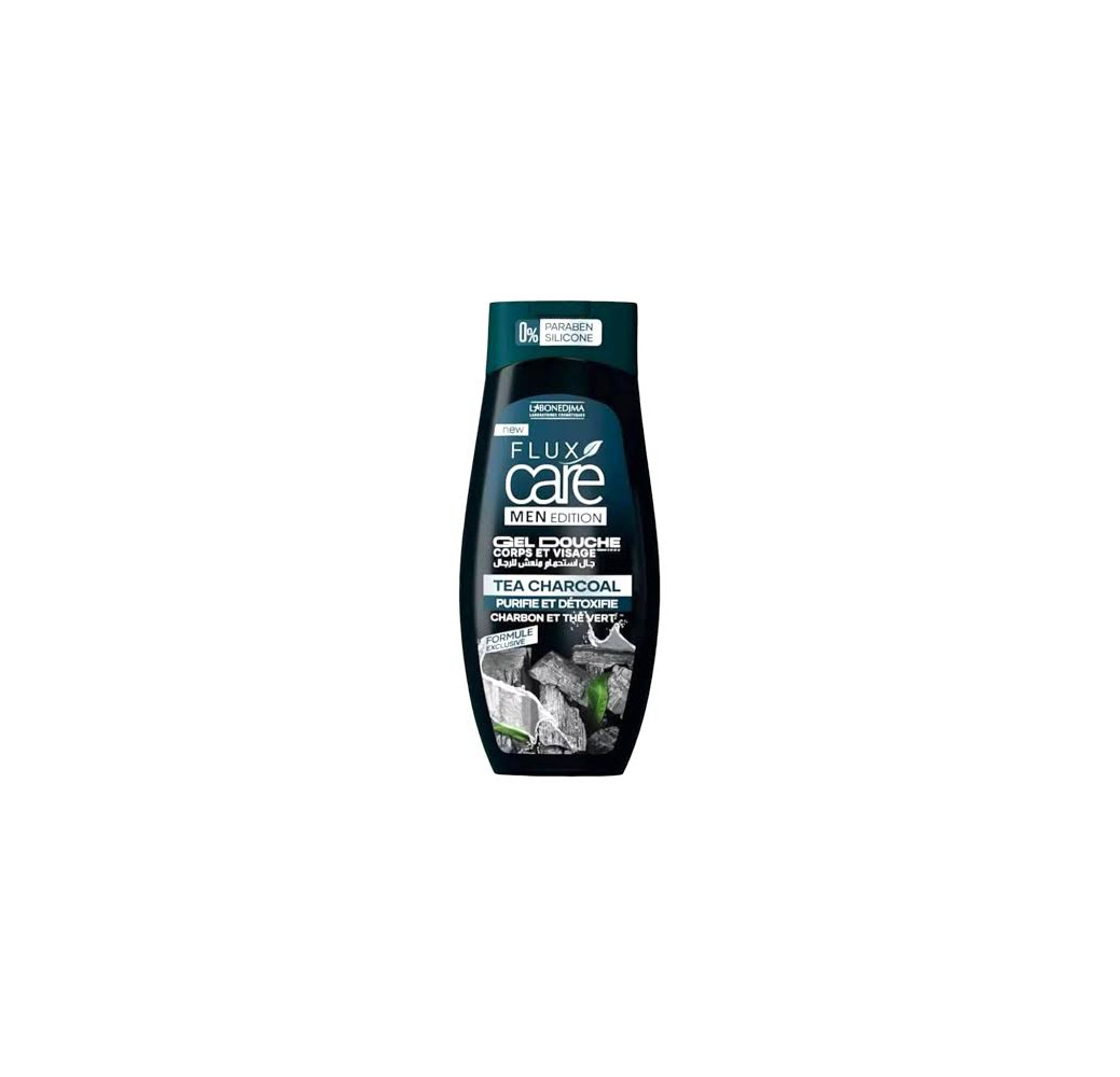 Gel douche Flux care pour homme - Tea charcoal