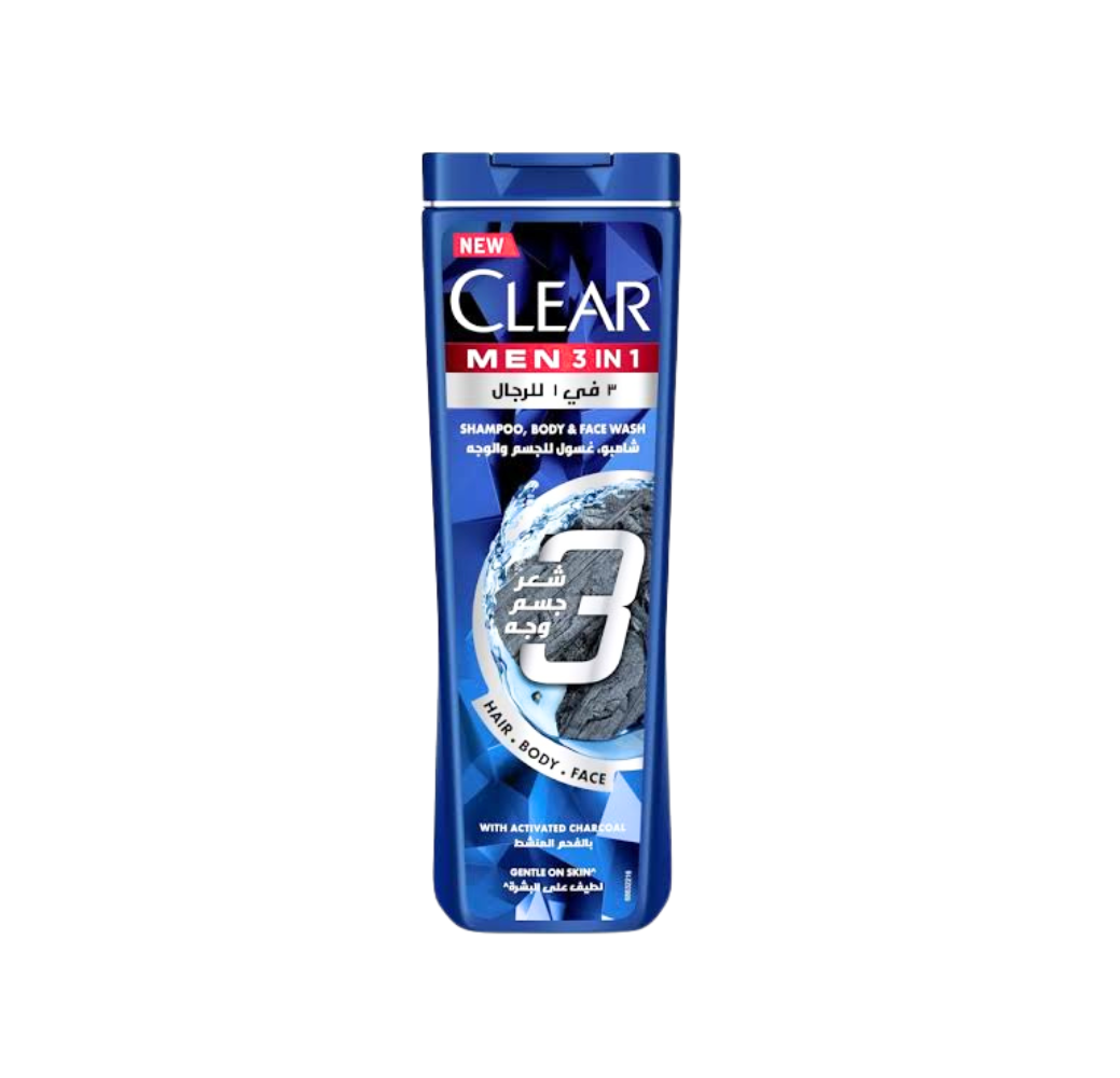 Shampooing Clear 3 en 1 - Cheveux, corps et visage pour homme 180ML