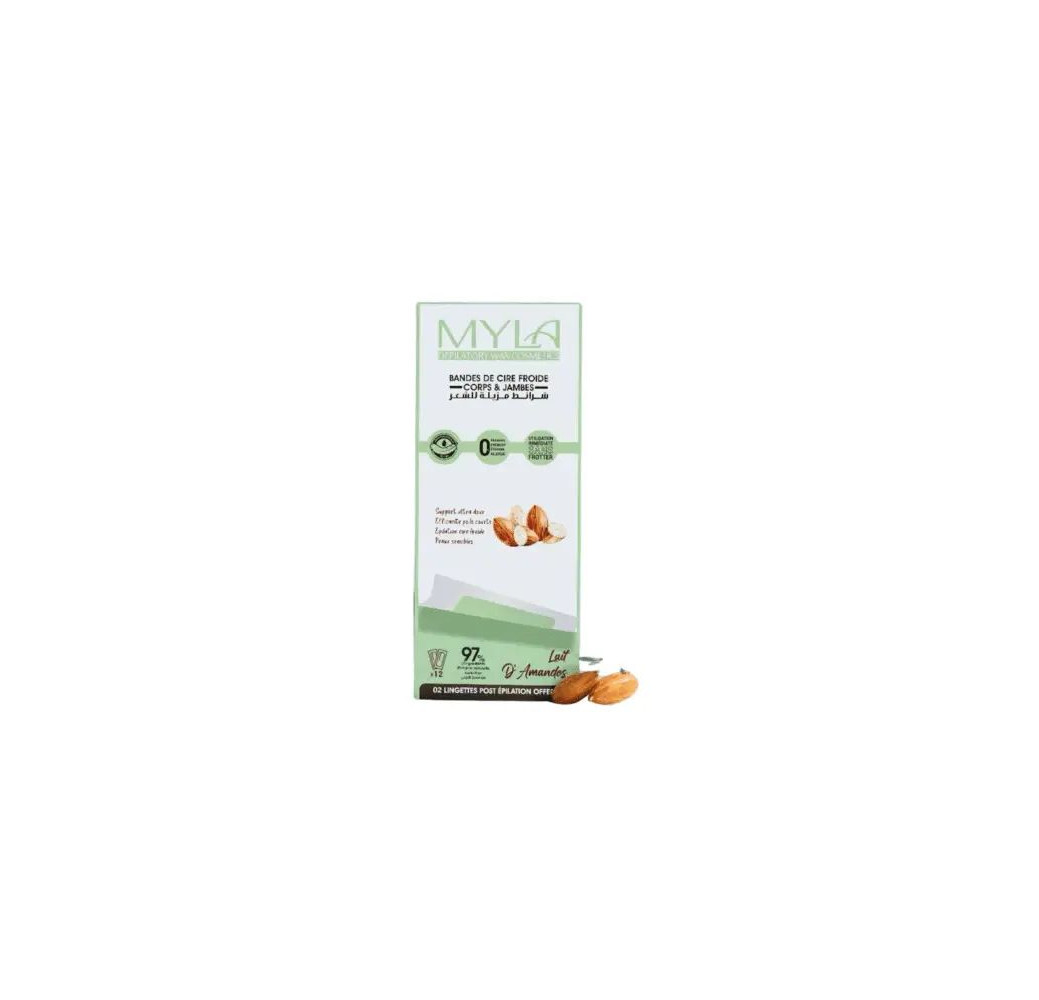 Myla Bandes De Cire Froides Lait D’Amande 12 Bandes Myla Bandes De Cire Froides Lait D’Amande 12 Bandes