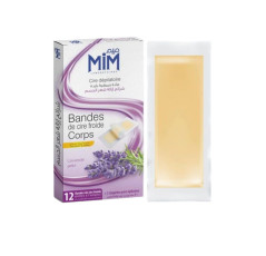 Mim Cire Dépilatoire Bandes De Cire Froide Corps Lavande, 12 Bandes