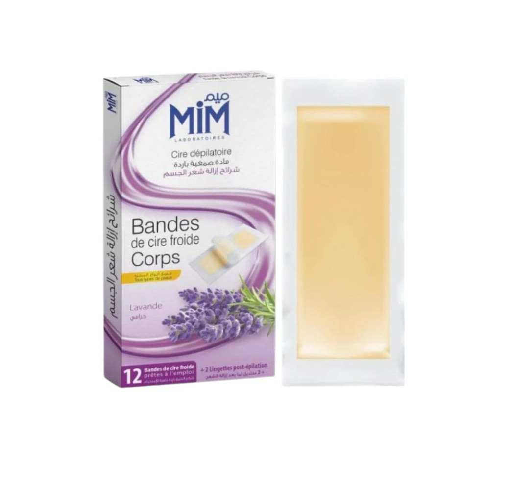 Mim Cire Dépilatoire Bandes De Cire Froide Corps Lavande, 12 Bandes