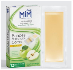 Mim Cire Dépilatoire Bandes De Cire Froide Corps Pomme Verte, 12 Bandes