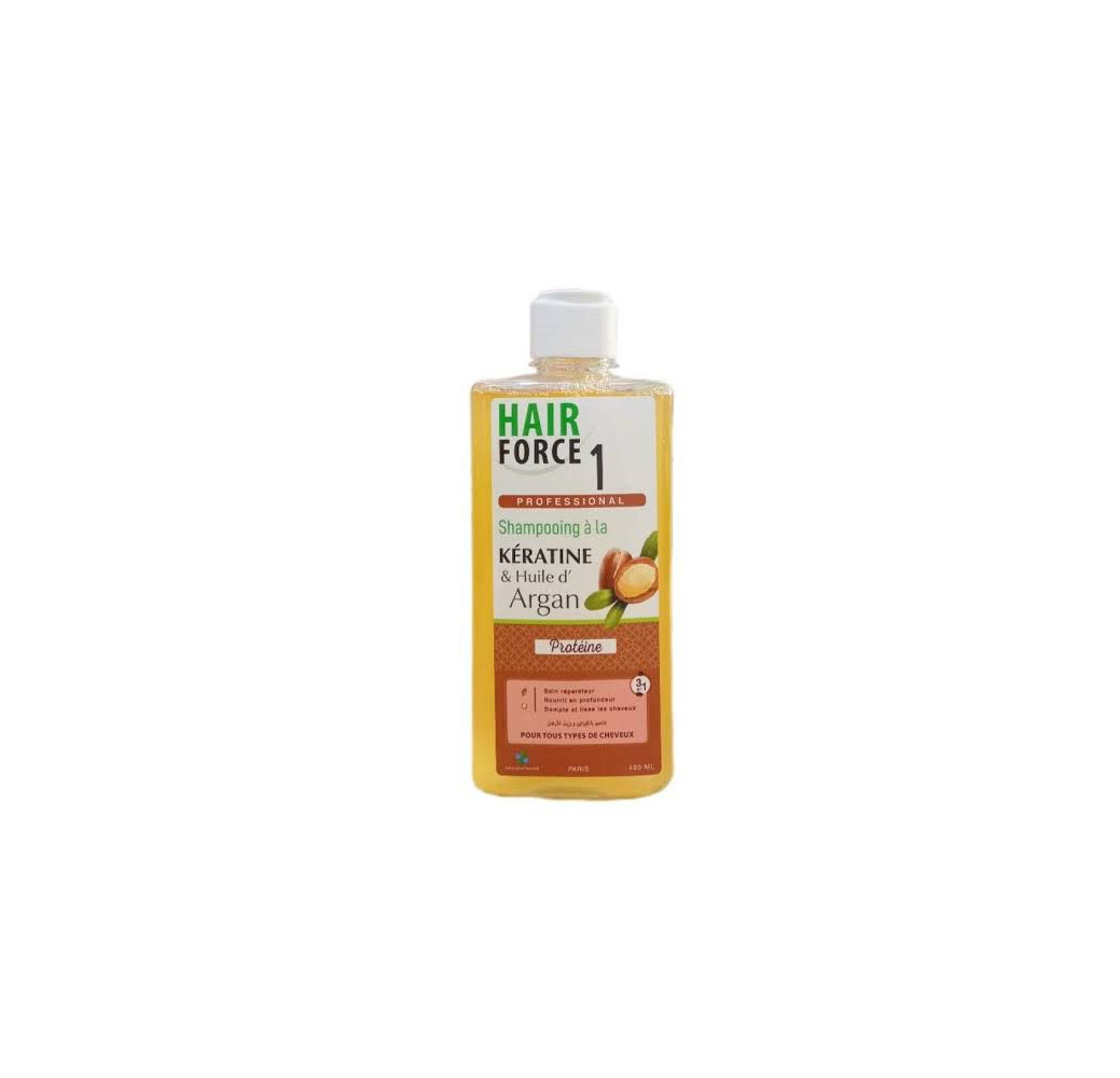 Hair Force 1 Shampooing Kératine & Huile d’Argan – 400 ml