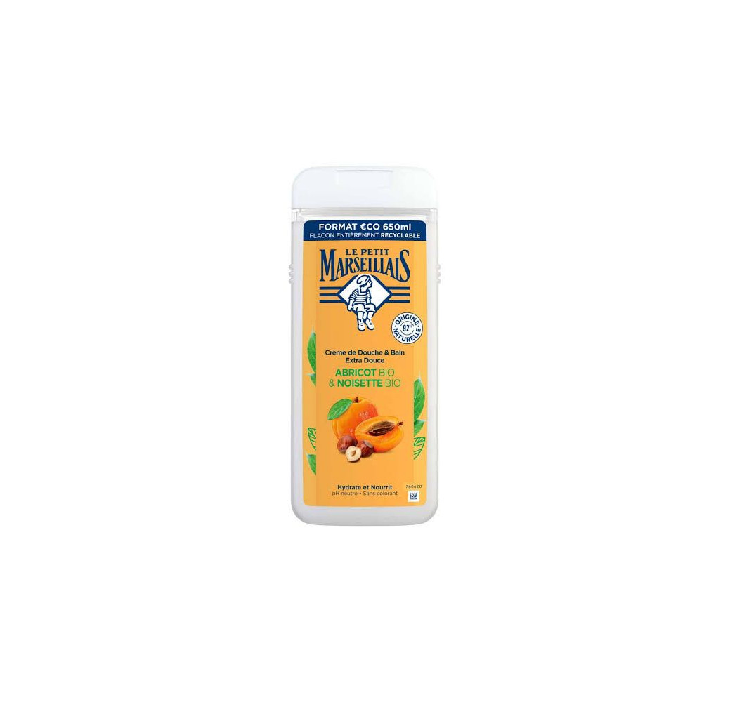 Soin Douche Le Petit Marseillais – Abricot BIO et Noisettes BIO – 650 ml Soin Douche Le Petit Marseillais – Abricot BIO et Noisettes BIO – 650 ml