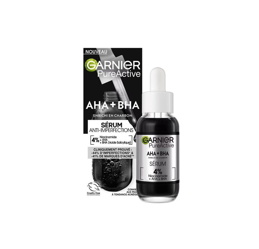 Garnier SkinActive Sérum Anti-Imperfections 4 % AHA + BHA & Charbon – 30 ml