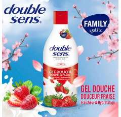 Double Sens Gel Douche Fraise  1000Ml