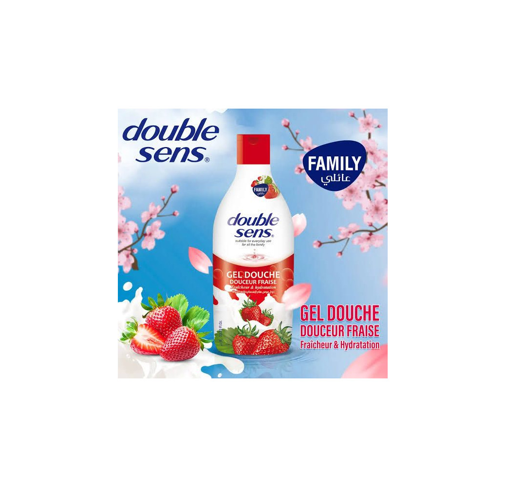 Double Sens Gel Douche Fraise  1000Ml Double Sens Gel Douche Fraise  1000Ml