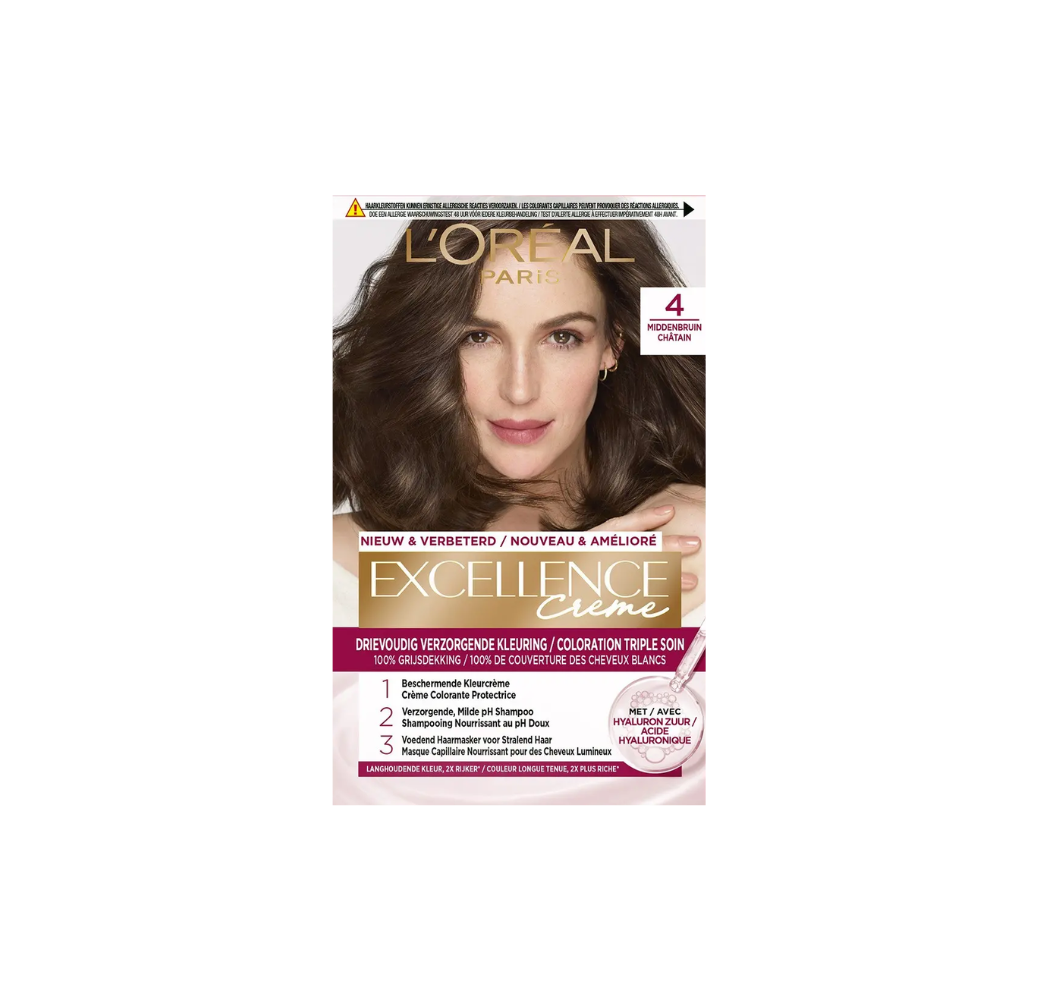 L’Oréal Paris Excellence Crème – Coloration Triple Soin 4 Châtain L’Oréal Paris Excellence Crème – Coloration Triple Soin 4 Châtain