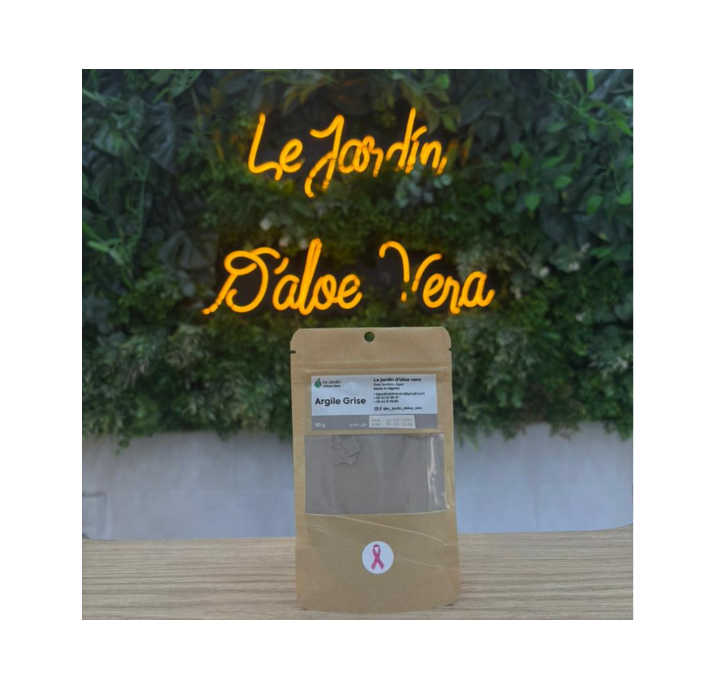 Argile Grise en Poudre – Le Jardin d’Aloe Vera 50g