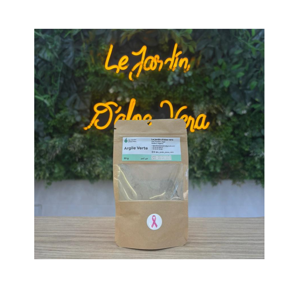 Argile Verte en Poudre – Le Jardin d’Aloe Vera 50g