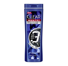 Shampooing Homme 3 en 1 cheveux, corps, visage 360 ml – CLEAR