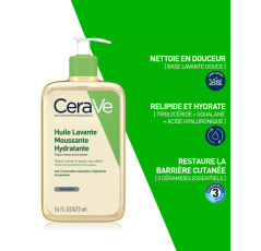 Huile lavante moussante hydratante pour peaux normales à très sèches et à tendance atopique 236 ml - CeraVe
