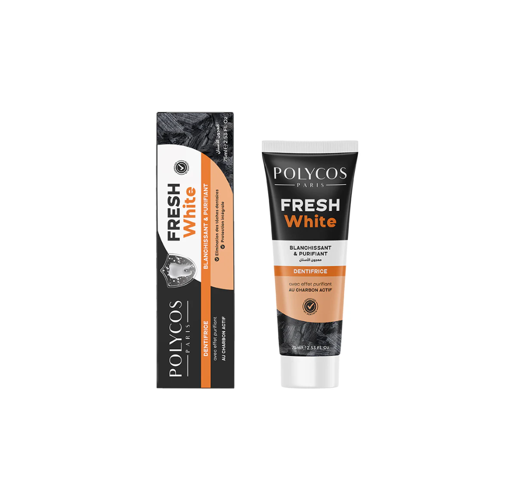 Dentifrice Blanchissant et Purifiant Fresh White 75 ml – Polycos Paris